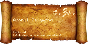 Aponyi Zsigmond névjegykártya