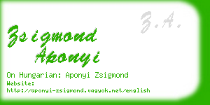 zsigmond aponyi business card